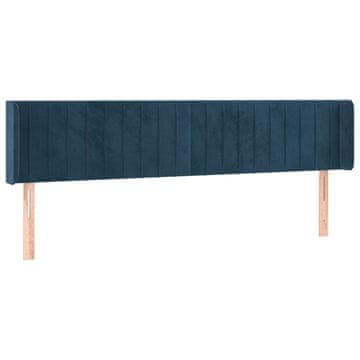 Vidaxl Vzglavje z ušesi temno modro 183x16x78/88 cm žamet