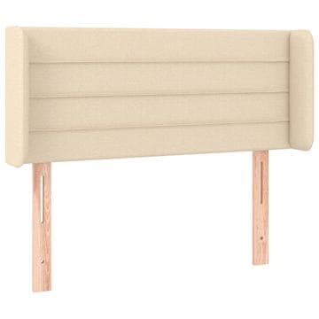 Vidaxl Vzglavje z ušesi krem 83x16x78/88 cm blago