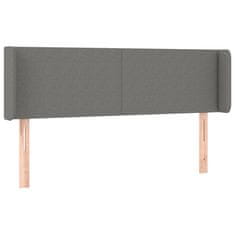 Vidaxl LED posteljno vzglavje temno sivo 147x16x78/88 cm blago
