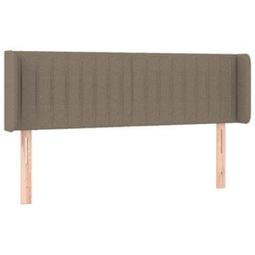 Vidaxl Vzglavje z ušesi taupe 147x16x78/88 cm blago