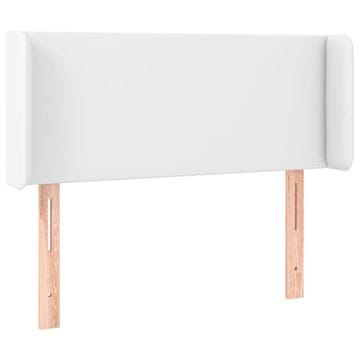 Vidaxl Vzglavje z ušesi belo 93x16x78/88 cm umetno usnje
