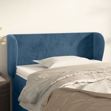 Vidaxl vidaXL Vzglavnik s krilci temno moder 103x23x78/88 cm žamet