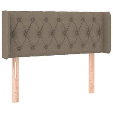 Vidaxl Vzglavje z ušesi taupe 103x16x78/88 cm blago