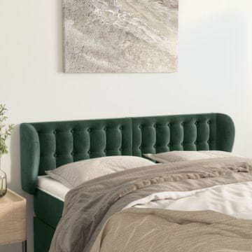 Vidaxl vidaXL Vzglavje s krilci temno zeleno 147x23x78/88 cm žamet