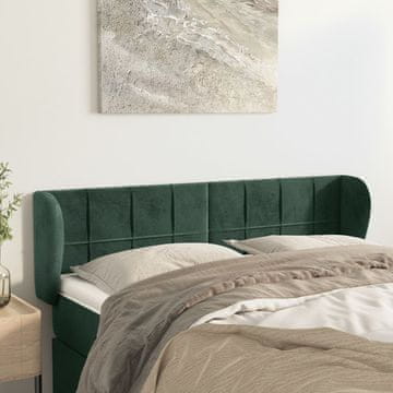 Vidaxl vidaXL Vzglavje s krilci temno zeleno 147x23x78/88 cm žamet