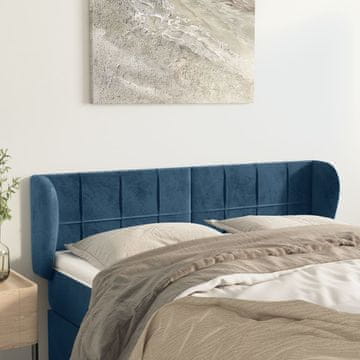 Vidaxl vidaXL Vzglavnik s krilci temno moder 147x23x78/88 cm žamet