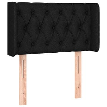 Vidaxl Vzglavje z ušesi črno 83x16x78/88 cm blago