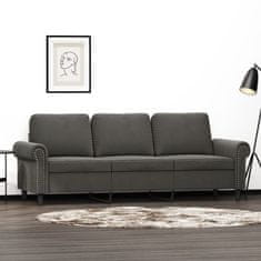 Vidaxl Trosed temno siv 180 cm žamet