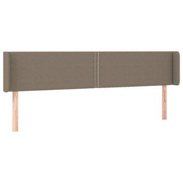 Vidaxl Vzglavje z ušesi taupe 203x16x78/88 cm blago