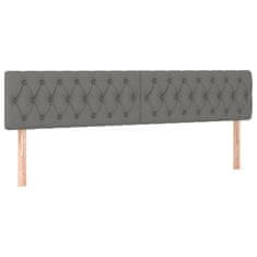 Vidaxl Box spring postelja z vzmetnico temno siva 200x200 cm blago