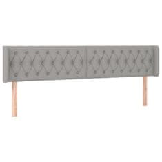 Vidaxl LED posteljno vzglavje svetlo sivo 203x16x78/88 cm blago
