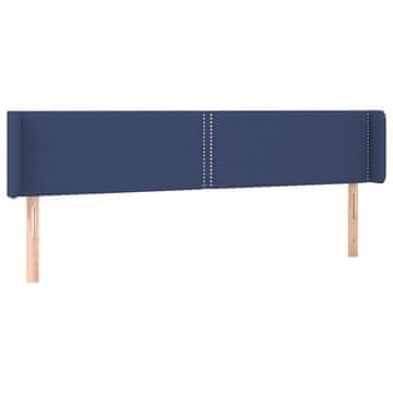 Vidaxl Vzglavje z ušesi modro 183x16x78/88 cm blago