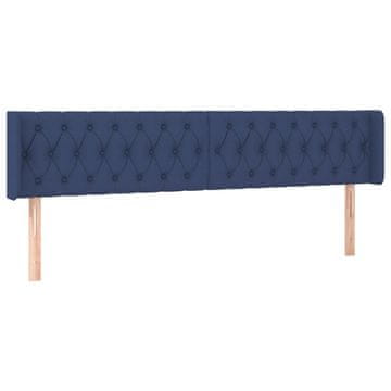 Vidaxl Vzglavje z ušesi modro 183x16x78/88 cm blago