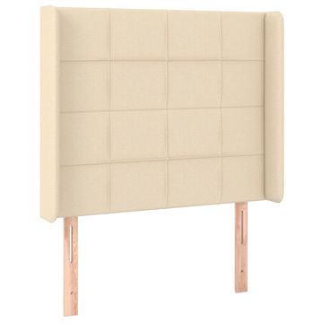 Vidaxl Vzglavje z ušesi krem 83x16x118/128 cm blago