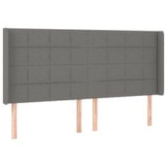Vidaxl Box spring postelja z vzmetnico LED temno siva 160x200 cm blago