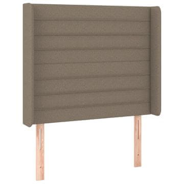 Vidaxl Vzglavje z ušesi taupe 93x16x118/128 cm blago