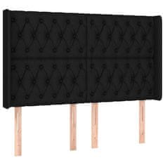 Vidaxl Box spring postelja z vzmetnico LED črna 140x200 cm blago