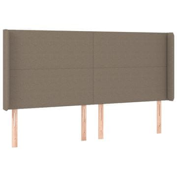 Vidaxl Vzglavje z ušesi taupe 163x16x118/128 cm blago