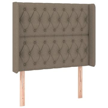 Vidaxl Vzglavje z ušesi taupe 93x16x118/128 cm blago