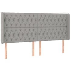 Vidaxl Box spring postelja z vzmetnico LED sv. siva 180x200 cm blago
