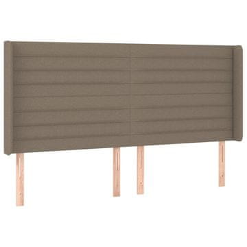 Vidaxl Vzglavje z ušesi taupe 183x16x118/128 cm blago