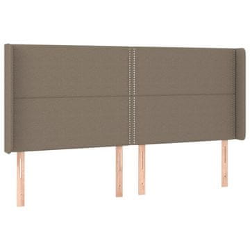 Vidaxl Vzglavje z ušesi taupe 203x16x118/128 cm blago