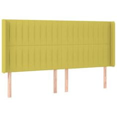 Vidaxl Box spring postelja z vzmetnico LED zelena 200x200 cm blago