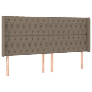 Vidaxl Vzglavje z ušesi taupe 183x16x118/128 cm blago