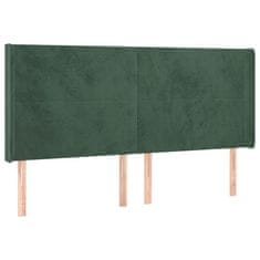Vidaxl Box spring postelja z vzmetnico LED tem. zelena 200x200cm žamet