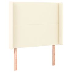 Vidaxl Vzglavje z ušesi krem 93x16x118/128 cm umetno usnje