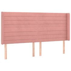 Vidaxl Box spring postelja z vzmetnico LED roza 200x200 cm žamet
