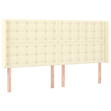 Vidaxl Vzglavje z ušesi krem 163x16x118/128 cm umetno usnje