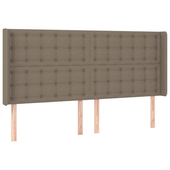 Vidaxl Vzglavje z ušesi taupe 203x16x118/128 cm blago