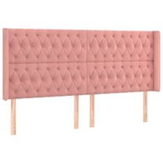 Vidaxl Box spring postelja z vzmetnico LED roza 200x200 cm žamet
