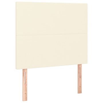 Vidaxl Vzglavje postelje kremne barve 80x5x118/128 cm umetno usnje