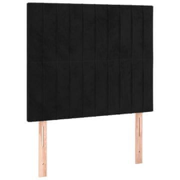 Vidaxl Vzglavje postelje črno 80x5x118/128 cm žametno