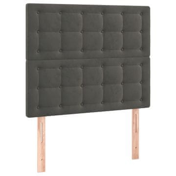 Vidaxl Vzglavje postelje temno sivo 90x5x118/128 cm žametno