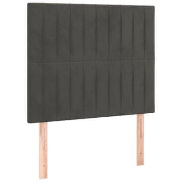 Vidaxl Vzglavje postelje temno sivo 80x5x118/128 cm žametno
