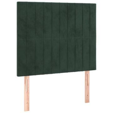 Vidaxl Vzglavje postelje temno zeleno 80x5x118/128 cm žametno