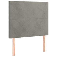 Vidaxl Box spring postelja z vzmetnico LED svetlo siva 80x200 cm žamet