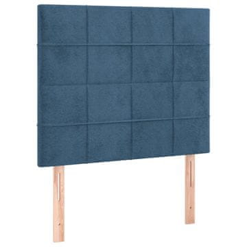 Vidaxl Vzglavje postelje temno modro 100x5x118/128 cm žametno