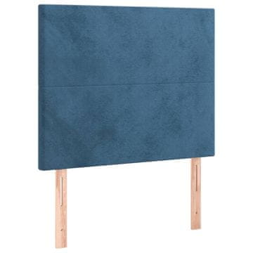 Vidaxl Vzglavje postelje temno modro 80x5x118/128 cm žametno