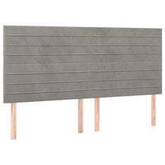 Vidaxl Box spring postelja z vzmetnico svetlo siva 200x200 cm žamet