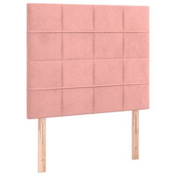Vidaxl Vzglavje postelje roza 100x5x118/128 cm žamet