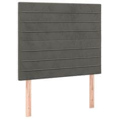 Vidaxl LED posteljno vzglavje temno sivo 100x5x118/128 cm žamet