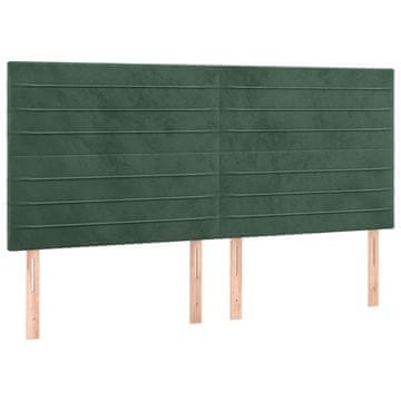 Vidaxl Vzglavje postelje temno zeleno 200x5x118/128 cm žametno