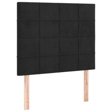 Vidaxl Vzglavje postelje črno 80x5x118/128 cm žametno