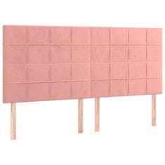 Vidaxl Box spring postelja z vzmetnico roza 160x200 cm žamet