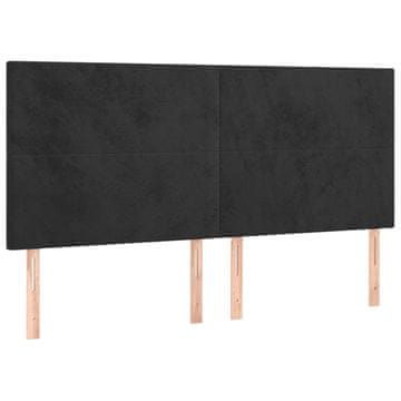 Vidaxl Vzglavje postelje črno 160x5x118/128 cm žametno