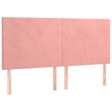 Vidaxl Vzglavje postelje roza 160x5x118/128 cm žamet